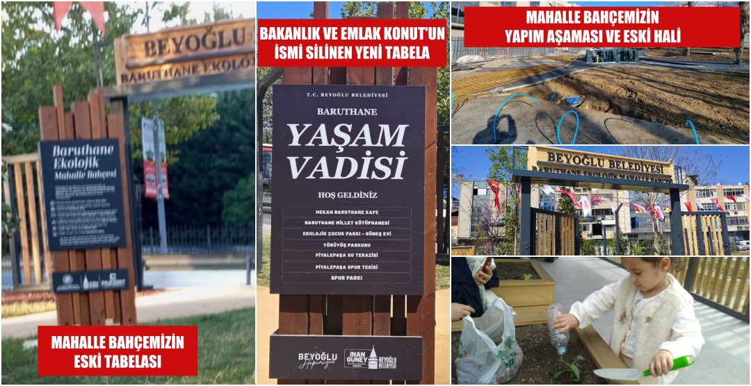 İki yıl önce açtığımız Baruthane Ekolojik Mahalle Bahçesi’nin ismini ‘Baruthane Yaşam Vadisi’ yapıp tekrar açmak da CHP’ye yakışırdı.

Bakımsızlıktan çürüttünüz, tabelayı değiştirdiniz şimdi de Bakanlığımızın desteği ile AK Parti döneminde yaptığımız projeye çöküyorsunuz.
