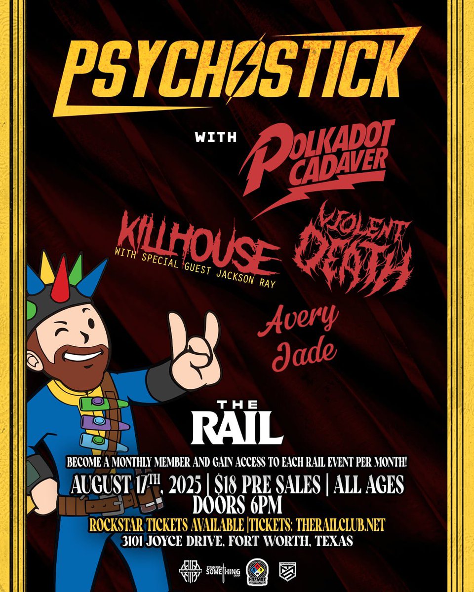 We got <a href="/psychostick/">Psychostick 🌮</a> in the house tonight 🔥
Doors at 6PM - All ages