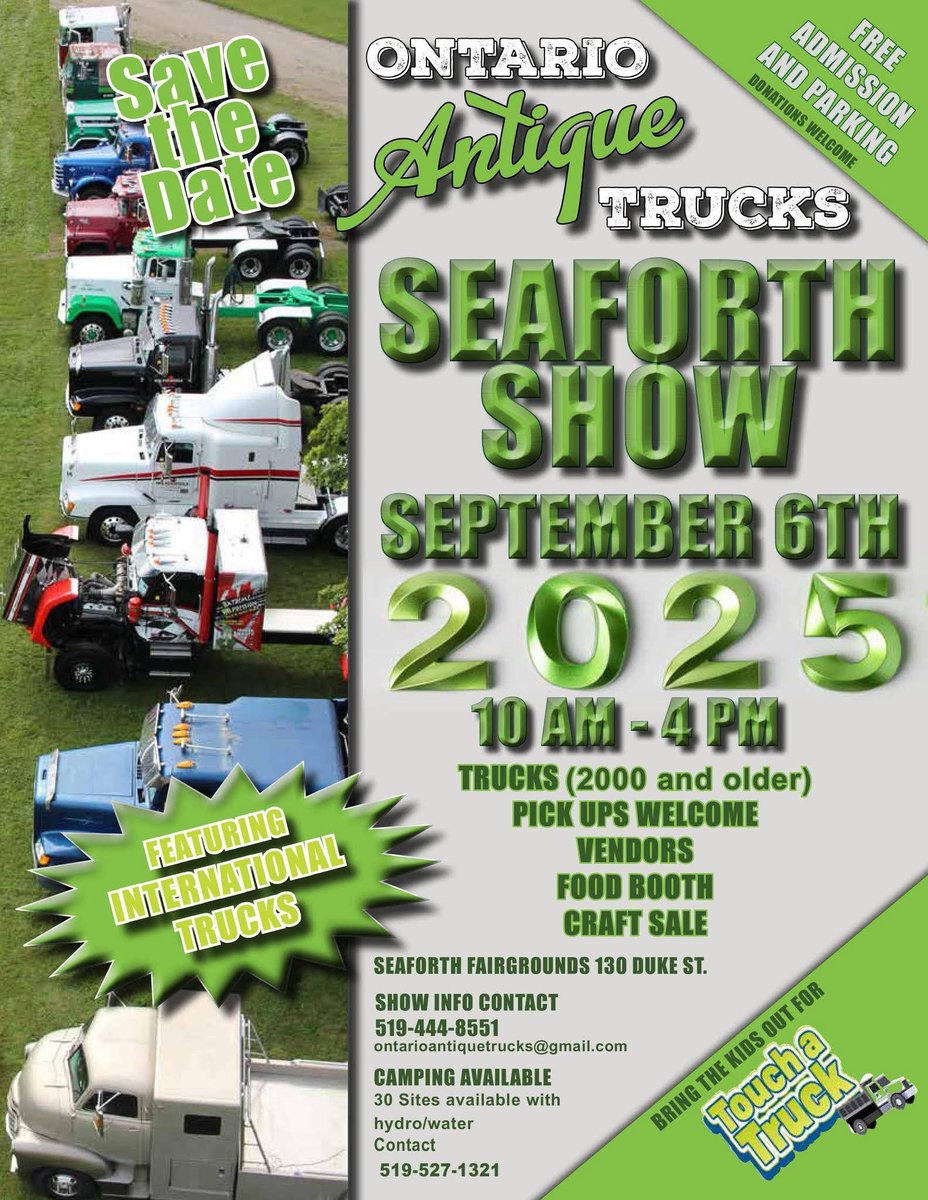 WTFC7's tweet image. Ontario Antique Truck Show September 6th in Seaforth, Ontario 
#truckshow #antique #bigrigs #Ontario #professionaldrivers #truckingindustry