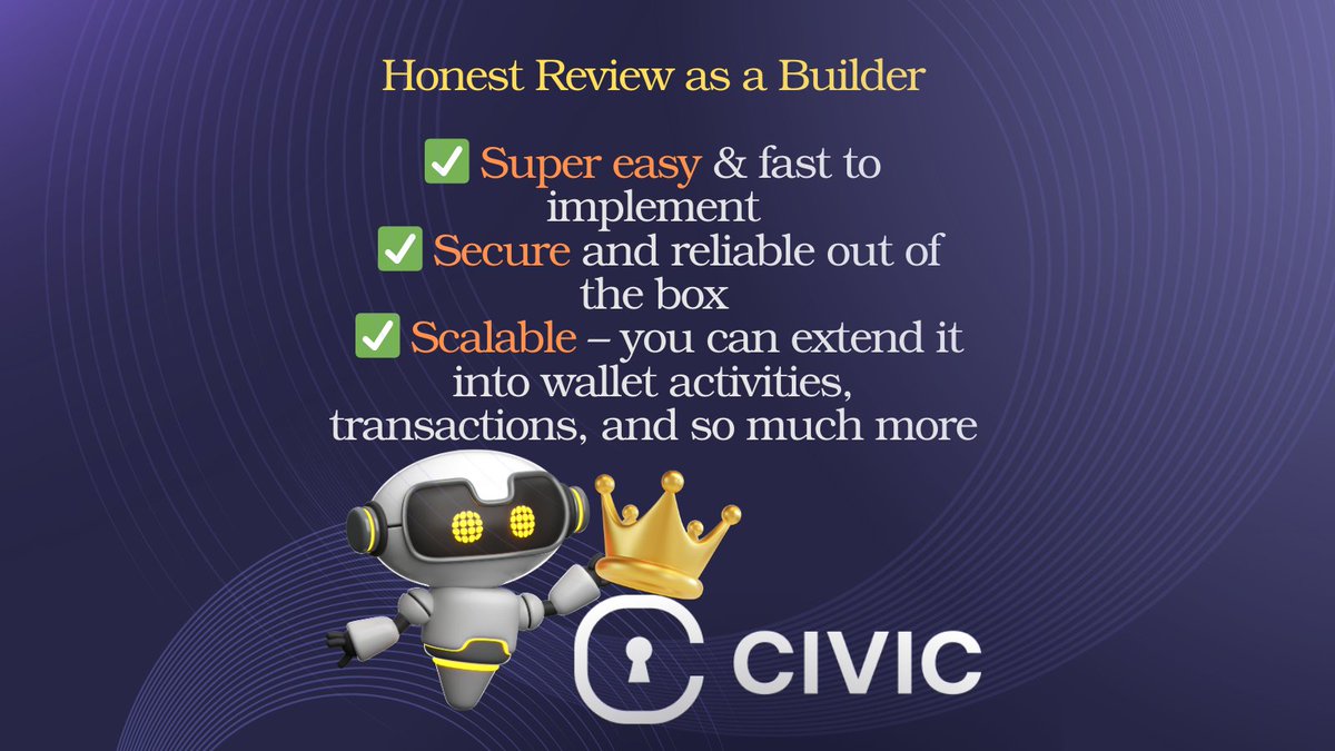 Andrei___G's tweet image. Building @SmartSentinels_   &amp;amp; chose @civickey after meeting @titus_k  at @ETHCluj  – best decision 🙌
Super easy &amp;amp; fast to integrate, secure, and scalable (wallets, txs &amp;amp; more).
Highly recommend Civic Auth to all builders 🚀
#Web3 #Authentication