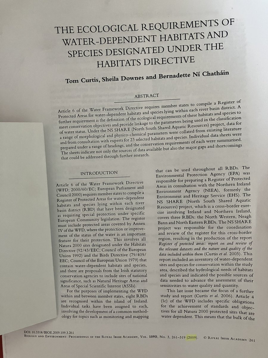 NatureNymph's tweet photo. A 2009 paper that is more apt than ever. Includes habitat description, pressures/threats &amp; restorability. Largely ignored. The state did v little to ensure coherence bet Habs Dir &amp; Water Framework Dir-Top notch laws to ensure clean water &amp; thriving habitats. #Nitrates #Derogation https://t.co/1einVC2iF4