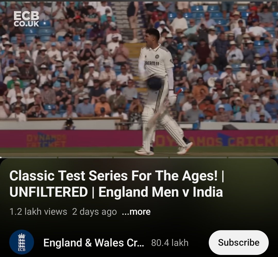 Zucker Doctor (@doctorlfc) on Twitter photo ECB has uploaded a 68 minute video on YouTube full of unfiltered moments and behind the scene interviews from the recently concluded epic test series between England vs India test series.
BCCI, with all its riches and resources, never provides us with content like this. ECB has uploaded a 68 minute video on YouTube full of unfiltered moments and behind the scene interviews from the recently concluded epic test series between England vs India test series.
BCCI, with all its riches and resources, never provides us with content like this.