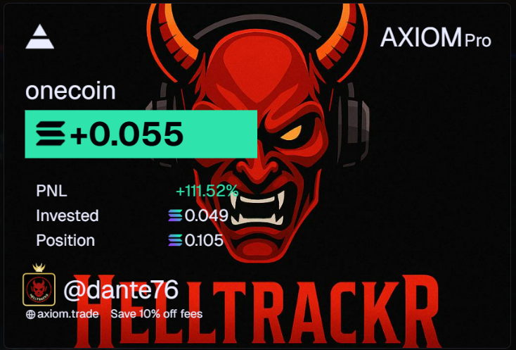 Helltrackr's tweet photo. 🚨 #RetoMeme en $Solana 🚨
🙌 Después de unos cuantos que mejor ni comentar…
al fin uno que nos vuelve a dejar en positivo: $ONECOIN
💸 Inversión: 0.049 SOL
📈 Vendido en: 0.105 SOL
📊 Ganancia: +0.055 SOL (+111.52%)
⚡️ Respiramos y seguimos cazando https://t.co/w5JMfYOgzp
