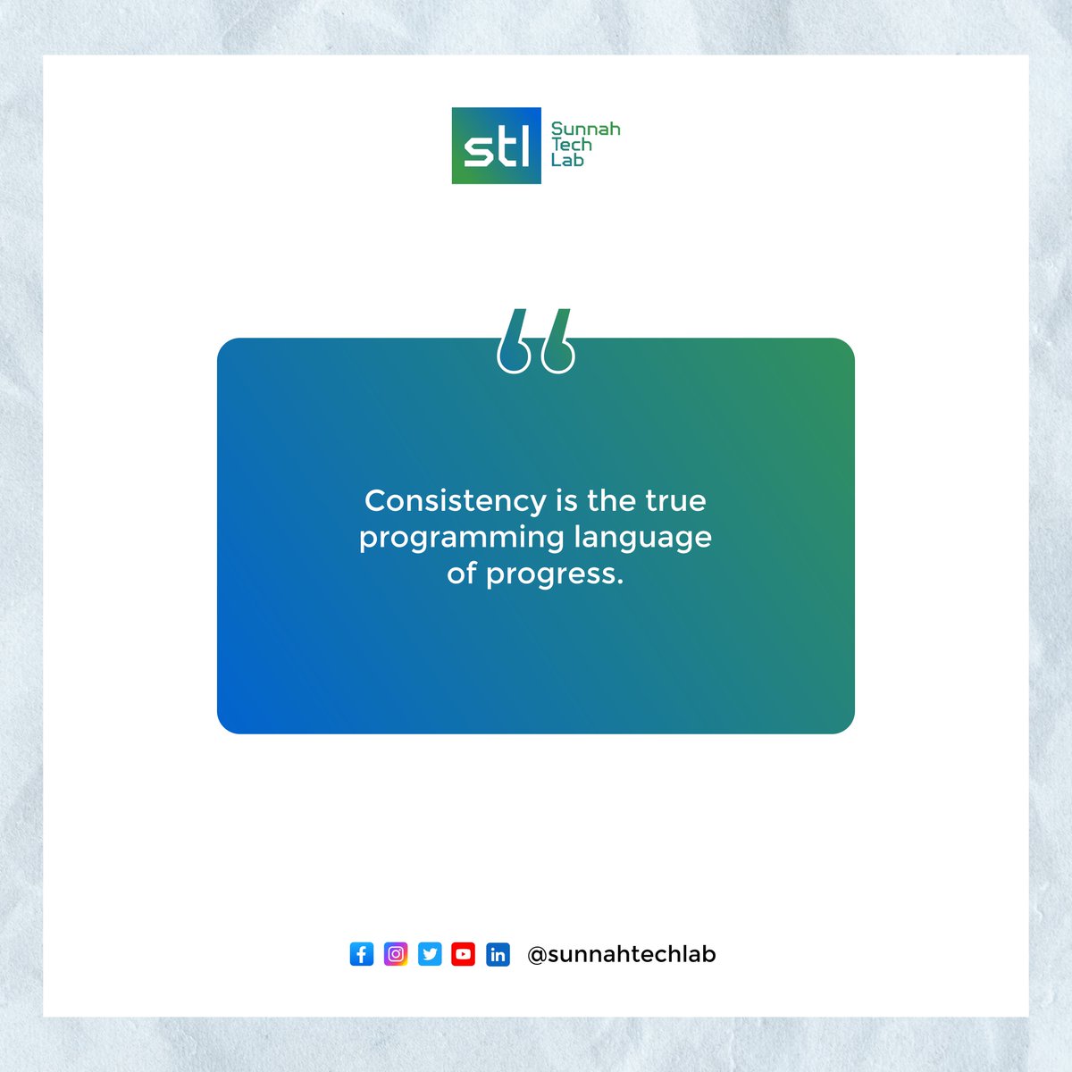 sunnahtechlab's tweet image. Consistency is the true programming language of progress. #TechMindset #KeepBuilding