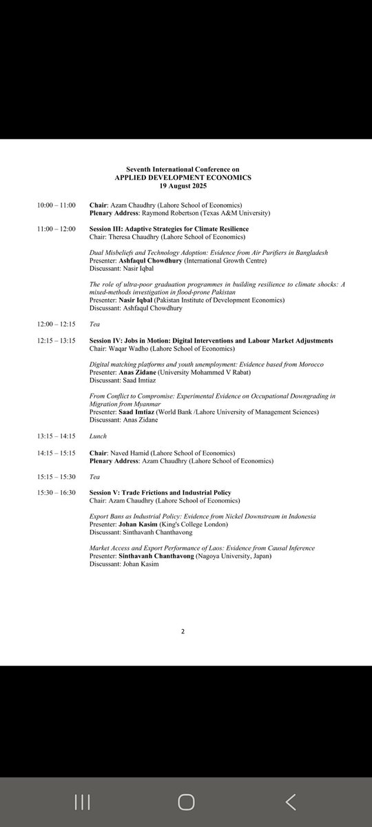 waqarwadho's tweet photo. Join us for the 7th edition of the Applied Development Economics Conference at the Lahore School of Economics.
An amazing lineup of speakers covering a spectrum of development issues.
#ADE2025 @Lahore_School
@CREB_Pak
Free registration and participation👇 
https://t.co/0ggwXEk27l https://t.co/S2M8y5d5Jy