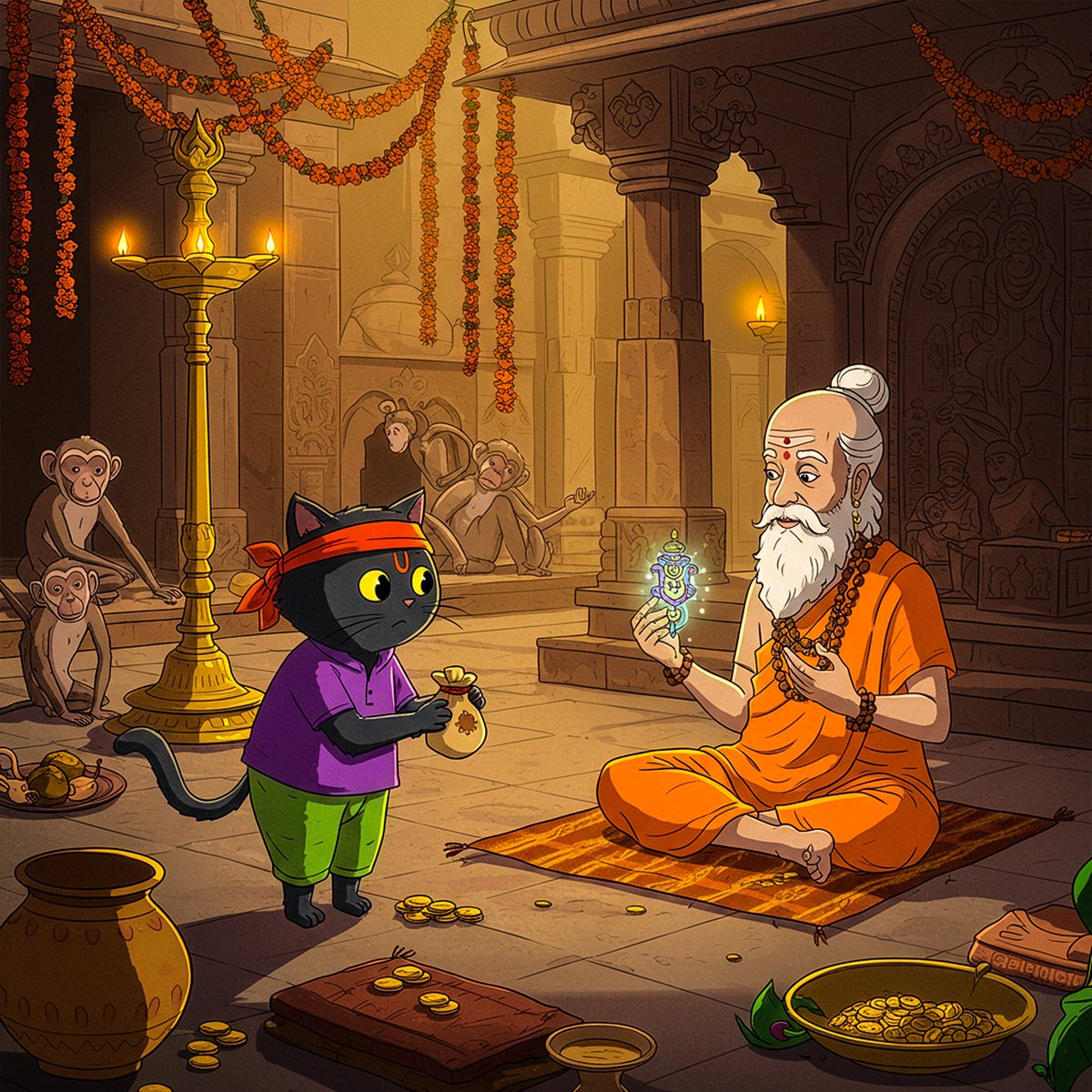 The monk says “WAGMI this week. Lucky chooses you.”