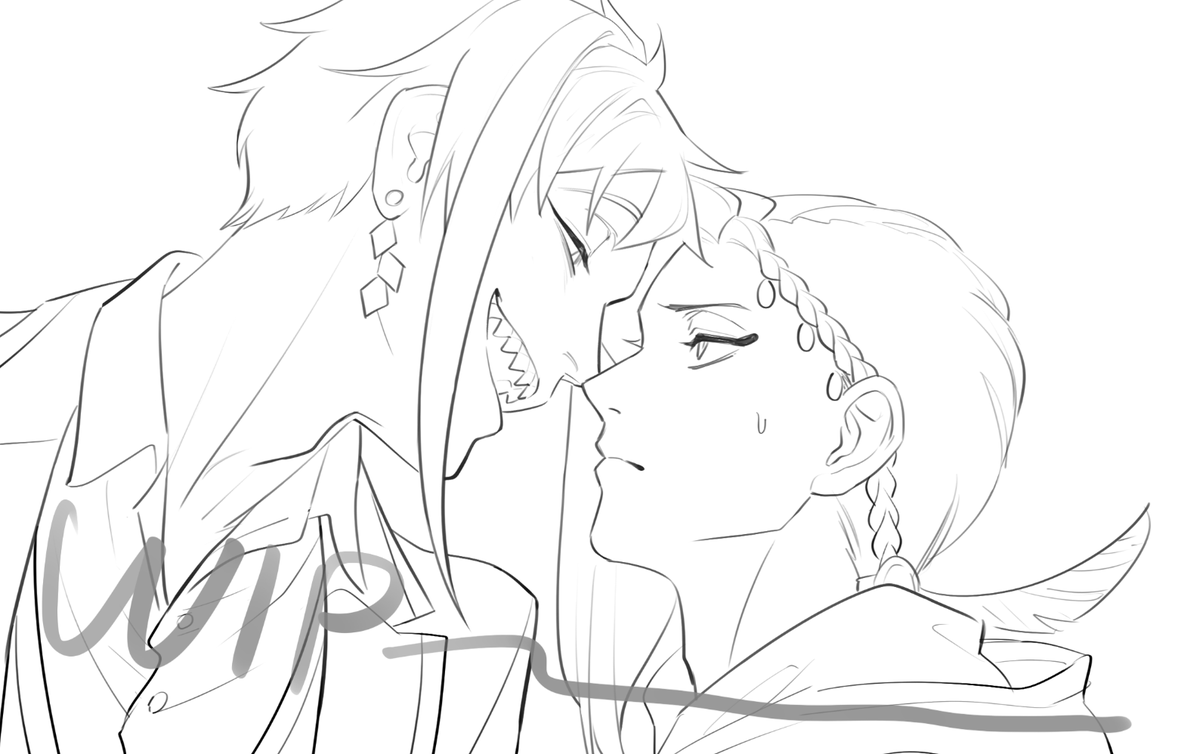 买了新绘板画看🦈🐍🦈漫画练练线条
好久没有过有笔压的日子都不敢面对线稿一段时间了