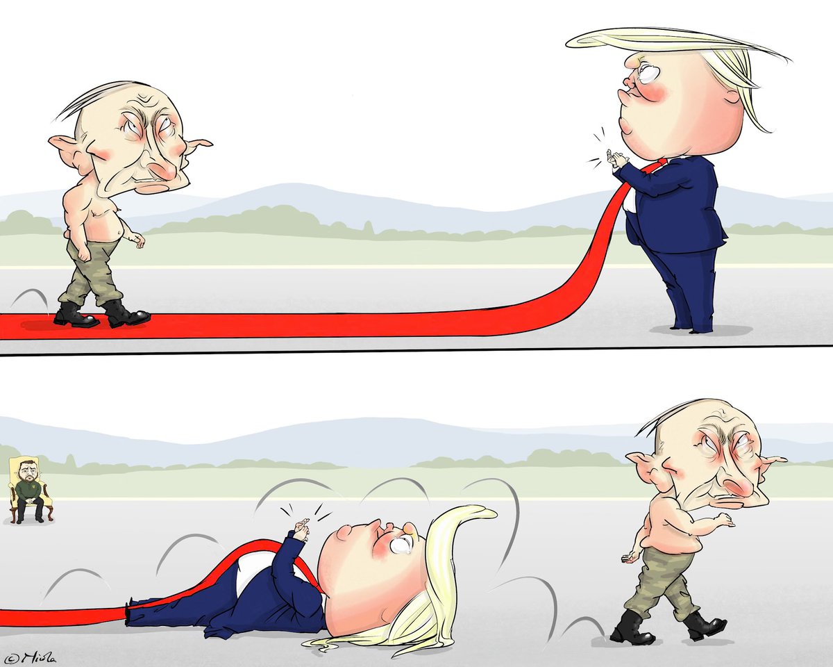 Nicola Jennings on Trump’s promise of ‘big progress’ on Russia #Putin #Trump #Alaska #AlaskaTalks #RussiaUkraineWar #PutinTrump @Guardian - political cartoon gallery in London original-political-cartoon.com