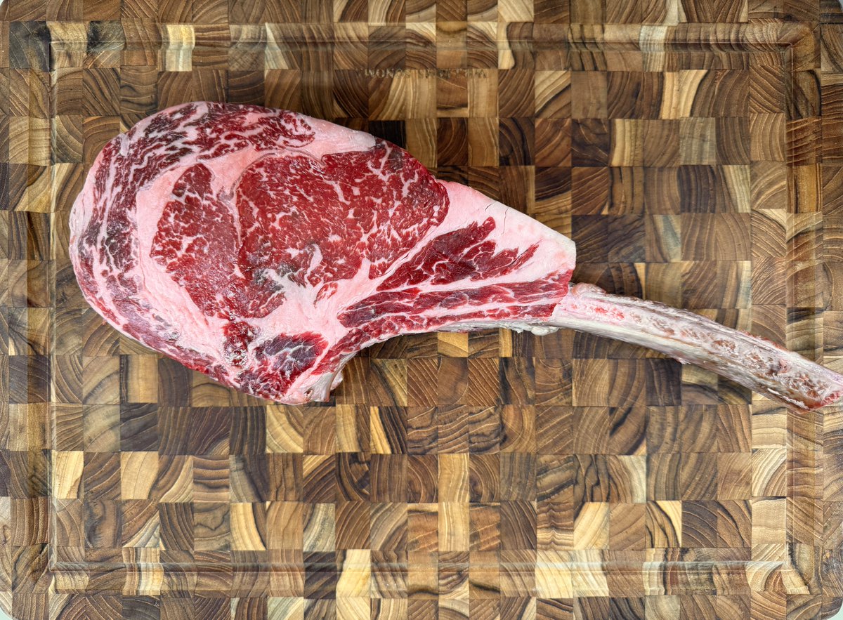 smoking a waygu tomahawk, standby for updates