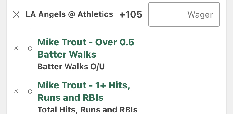 MLB: 8/17 Free Play1

2-0 yesterday on free play straights. Think got some good shots today. May have another free play for late game

Mike Trout 2+HRR: (-130) 1.3u
Trout 1+HRR/1+BB: (+105) 0.55u

#GamblingX #MLB