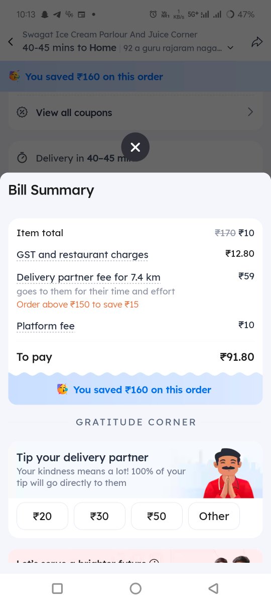 jitugoyal64's tweet photo. Same restaurant , same delivery Address see how much difference 🫡 @Swiggy @SwiggyCares 💕 @zomato @zomatocare 🫠🫠

Itna mahnga kyu zomdu 🫠🫠 &amp; khali pet ki taraf se bhut shukr ~ Guzar Swiggy bhai 😌 https://t.co/VzKuqaw5UW