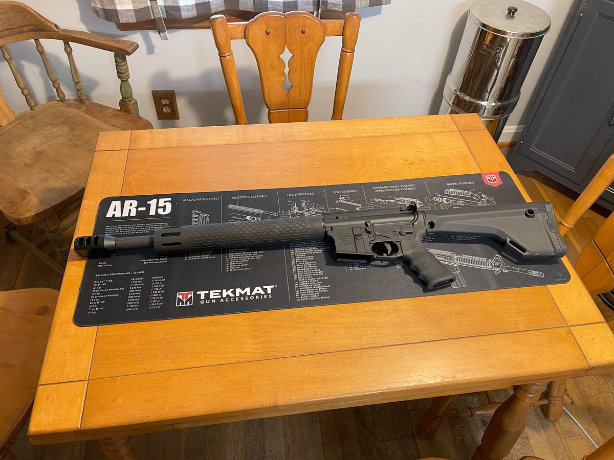 2ASolutionsLLC's tweet photo. Very nice .50 Beowulf with a rifle stock and really great parts.  "Mother Thumper" lol https://t.co/1ddm7Wq7tF