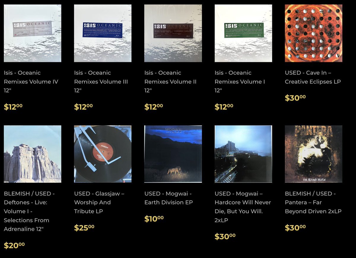 MeteorGem's tweet photo. ✨USED VINYL✨
Some great pieces up for the steal. Make sure to give the section a browse. LINK IN COMMENTS
📭 US Orders over $50 ship FREE📭

#deftones #mastodon #uada #pantera #glassjaw #negative #rageagainstthemachine #tool #metalvinyl #yith #totaldissonanceworship https://t.co/THm0ojCypX