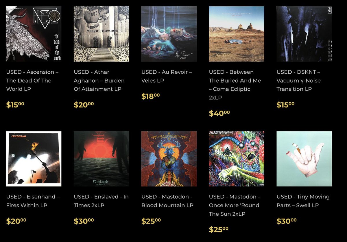 MeteorGem's tweet photo. ✨USED VINYL✨
Some great pieces up for the steal. Make sure to give the section a browse. LINK IN COMMENTS
📭 US Orders over $50 ship FREE📭

#deftones #mastodon #uada #pantera #glassjaw #negative #rageagainstthemachine #tool #metalvinyl #yith #totaldissonanceworship https://t.co/THm0ojCypX