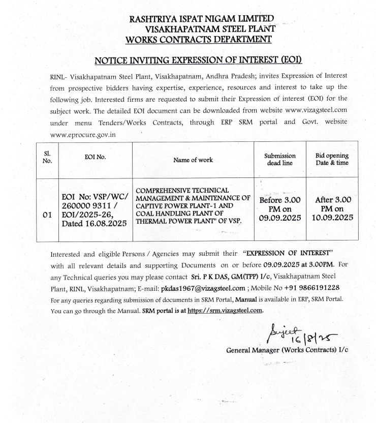 Telugufeedsite's tweet photo. బ్రేకింగ్ న్యూస్

విశాఖ స్టీల్ ప్లాంట్‌లో కీలక పరిణామం

ఒకే రోజు ఒకేసారి వివిధ డిపార్ట్మెంట్‌లను ప్రైవేట్‌ప‌రం చేసేందుకు 32 టెండర్స్ రిలీజ్ చేసిన విశాఖ ఉక్కు మేనేజ్మెంట్

కీలక విభాగాలు ప్రైవేటుకు క‌ట్ట‌బెట్టే నిర్ణ‌యంపై భ‌గ్గుమంటున్న కార్మిక సంఘాలు https://t.co/5QGeWD9Lpu