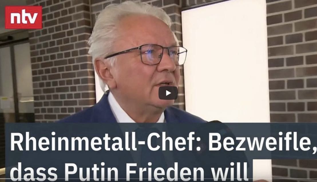 Der Chef von Rheinmetall wird zu Krieg und Frieden gefragt. Was kommt als Nächstes? Der Chef von McDonalds zu gesunder Ernährung? Clemens Tönnies zu Arbeitnehmerrechten und Tierschutz in der Fleischindustrie? Benjamin Netanjahu zu Menschenrechten?