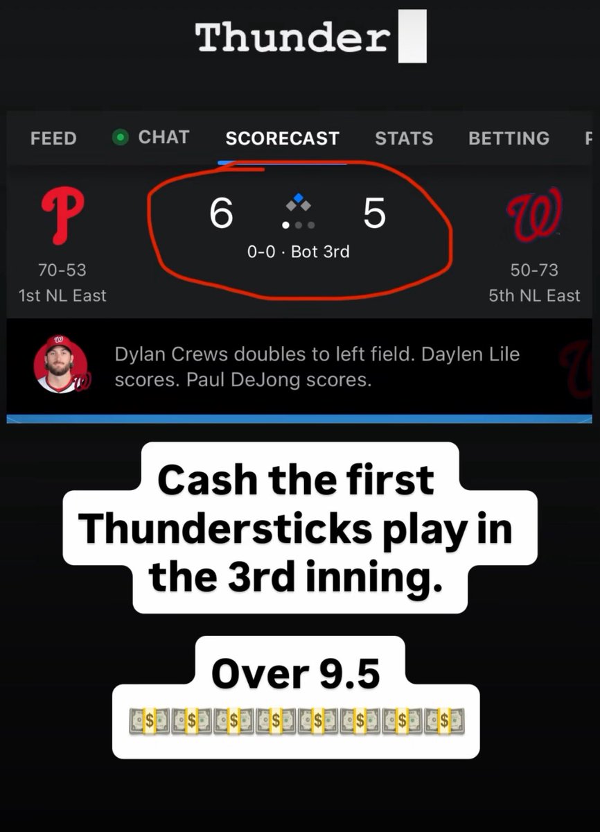 BenderWinsYT's tweet photo. Thundersticks stays perfect in 2025 with an easy winner in the third inning. 
Over 9.5 https://t.co/J080U26XFK