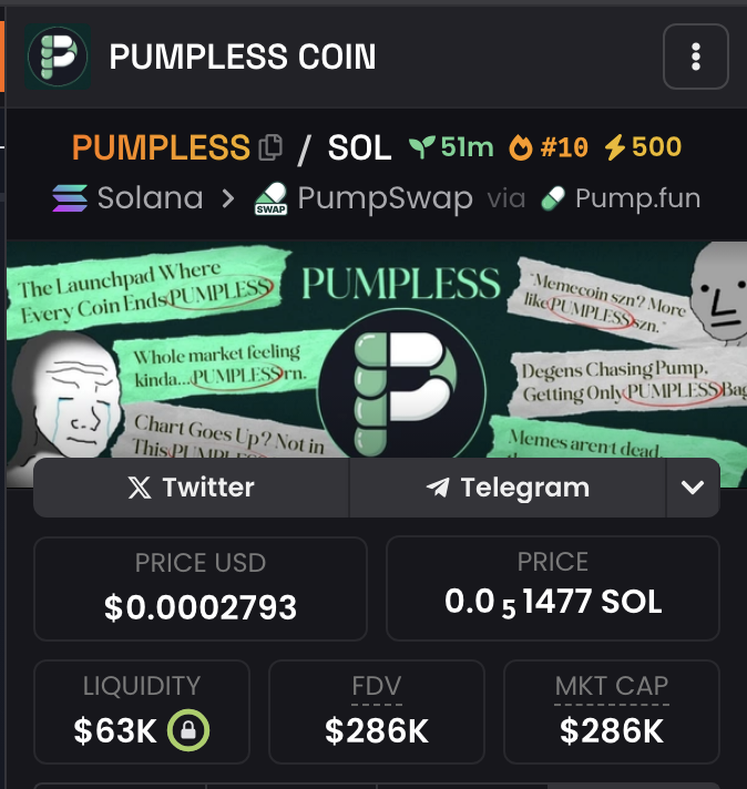 I’m sending total of $10,000.00 #PUMPLESS to the first 333 people who follow and retweet💵💵💵

Drop your #SOL wallet address

Mark my words #PUMPLESS is going to 10m atleast. I was right about #USELESS and now its time for $pumpless

ca -