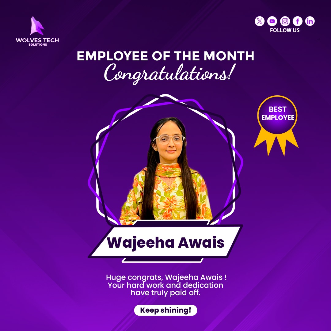 WolvesSolution's tweet image. Honoring the Spirit of Dedication ✨
Wolves Tech Solutions proudly recognizes your remarkable efforts and the higher standards you’ve set. 💜
Regards,
Wolves Tech Solutions
.
.
.
#WolvesTechSolutions #EmployeeOfTheMonth #TeamWolves #CelebratingExcellence