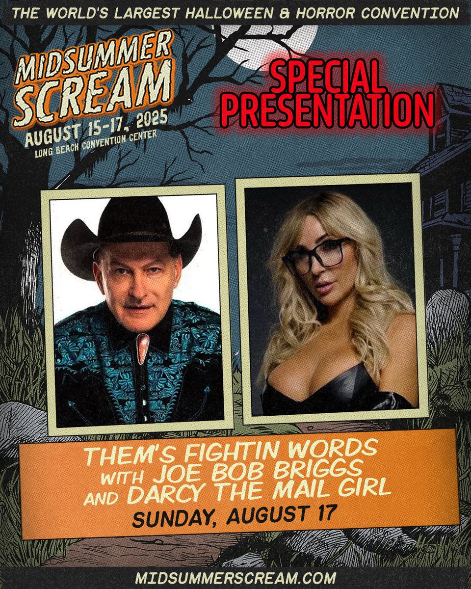 Joe Bob Briggs (@therealjoebob) on Twitter photo The panel is at 5, but we'll be Midsummer Screaming all day long at the Long Beach Convention Center. <a href="/kinky_horror/">Diana “Darcy the Mail Girl” Prince 🤠💌</a> The panel is at 5, but we'll be Midsummer Screaming all day long at the Long Beach Convention Center. <a href="/kinky_horror/">Diana “Darcy the Mail Girl” Prince 🤠💌</a>