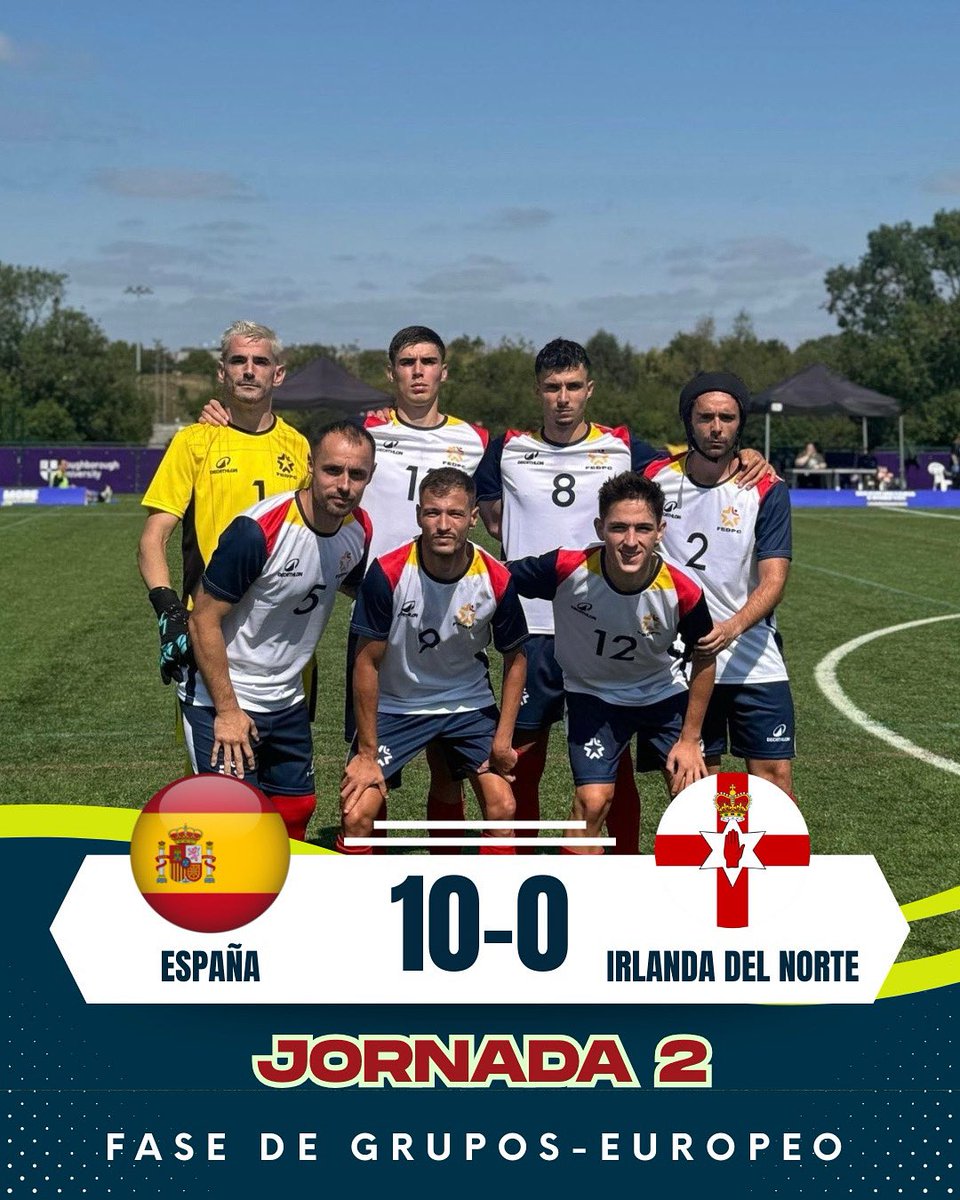 🇪🇸 España 10-0 Irlanda del Norte 

💪 VICTORIÓN de mucho PESO del combinado de Aitor Ariño en la 2º jornada del EUROPEO

⚽️⚽️⚽️⚽️ Varea
⚽️⚽️ Héctor
⚽️ Raúl
⚽️ Alejandro
⚽️ Santi
⚽️ Yerik

➡️Próximo objetivo: Inglaterra 🏴󠁧󠁢󠁥󠁮󠁧󠁿
#TeamEsp🇪🇸