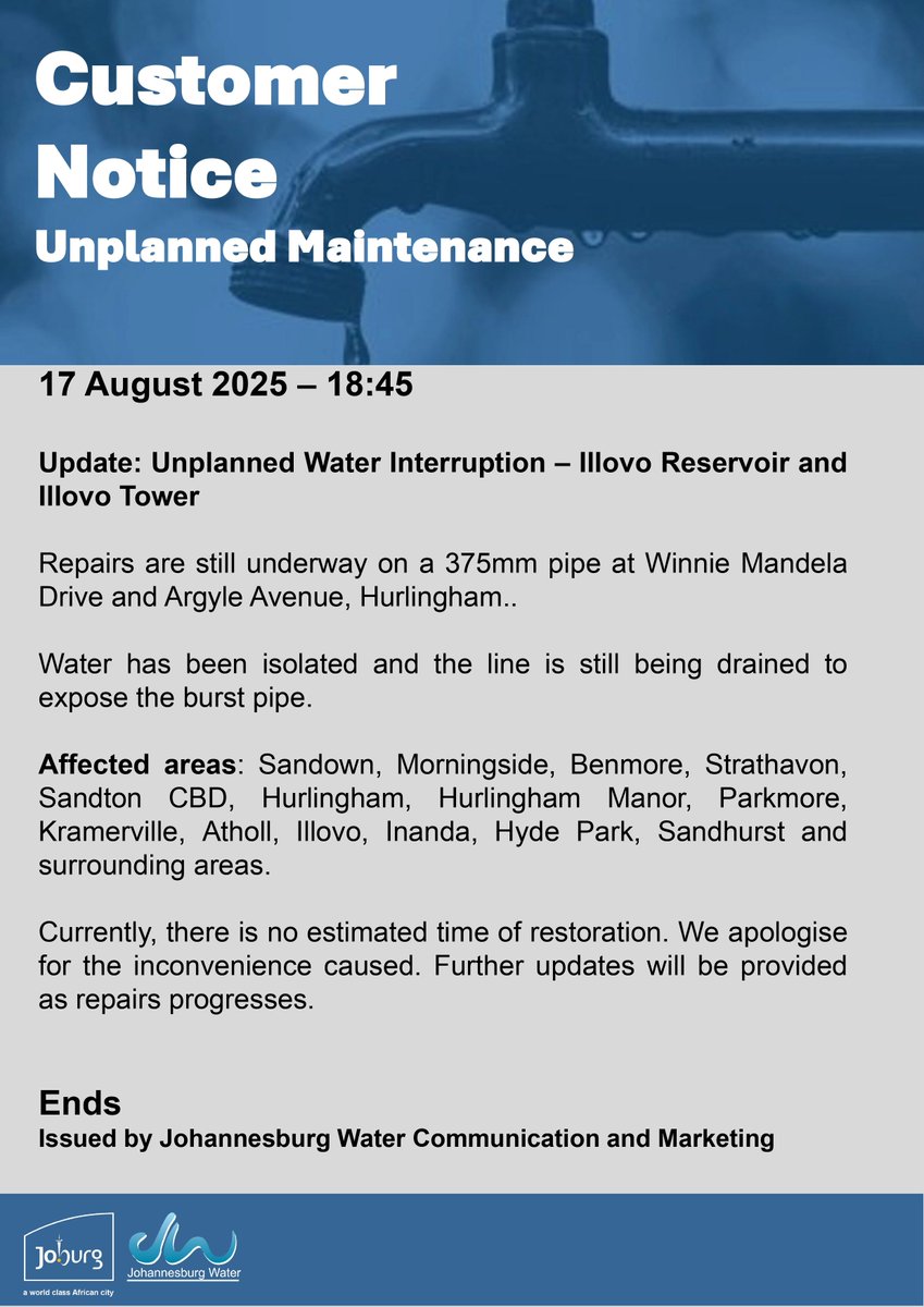 Johannesburg Water tweet media