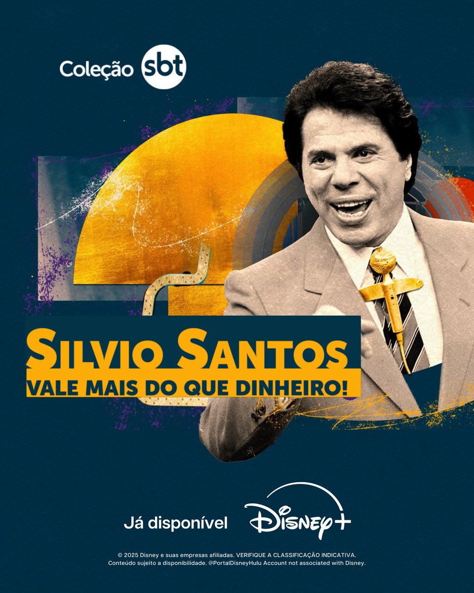 PortalHuluBR's tweet photo. Domingo é dia de Silvio Santos! ❤️‍🩹👑📺

Assista Silvio Santos Vale Mais do que Dinheiro! e O Rei da TV, disponível no Disney+.

#SilvioSantos #OReiDaTV
#DisneyPlus #SBT https://t.co/b5l1uL1y9z