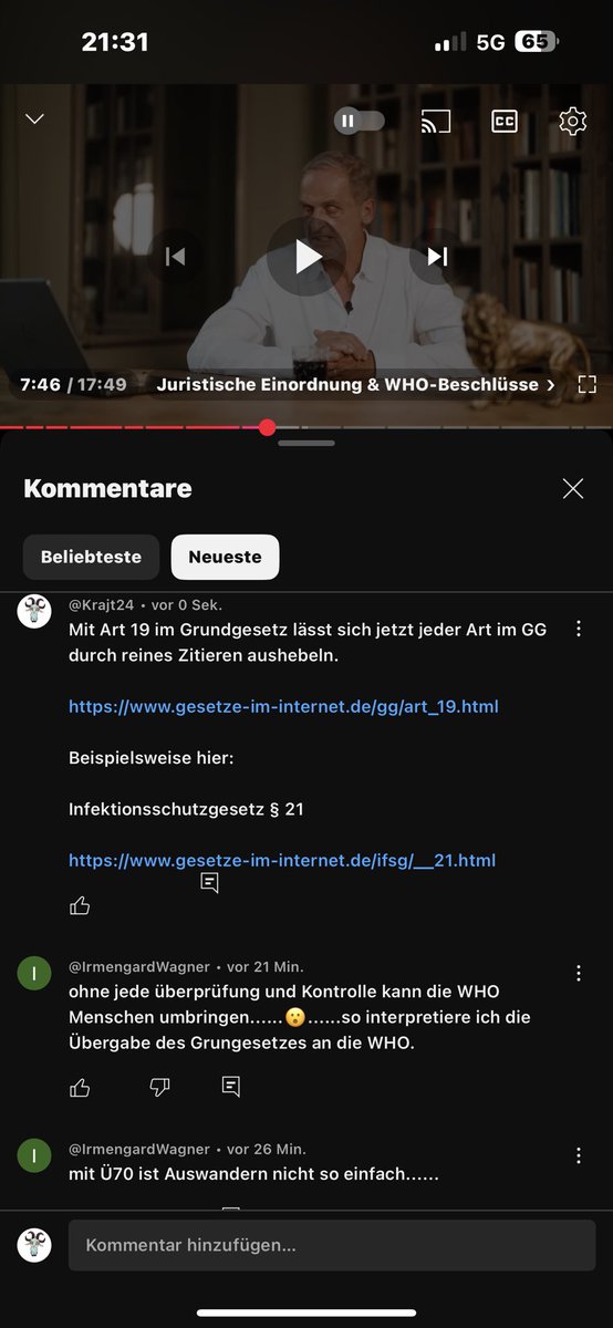 TJTY9's tweet photo. @_florianhomm @florianhomm Mein Kommentare auf YouTube unter ihren Videos sind nicht mehr zu sehen wenn ich nachschaue. https://t.co/Xx1UCGaGSb