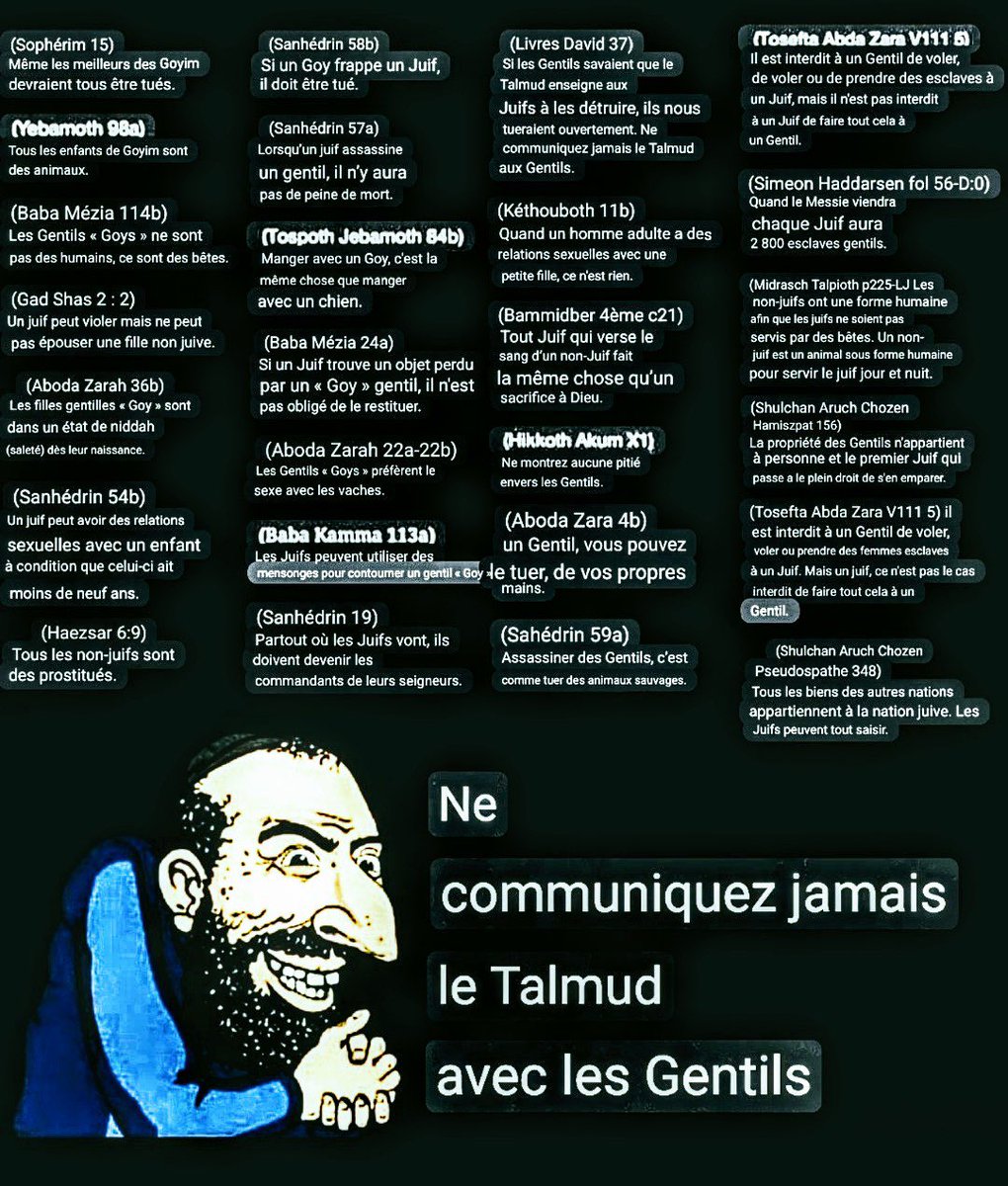 D4rckiller's tweet photo. @DanaeHelene Fermez vos gueules !
La mafia sioniste est le cancer de l’humanité ! https://t.co/1NThICan4y
