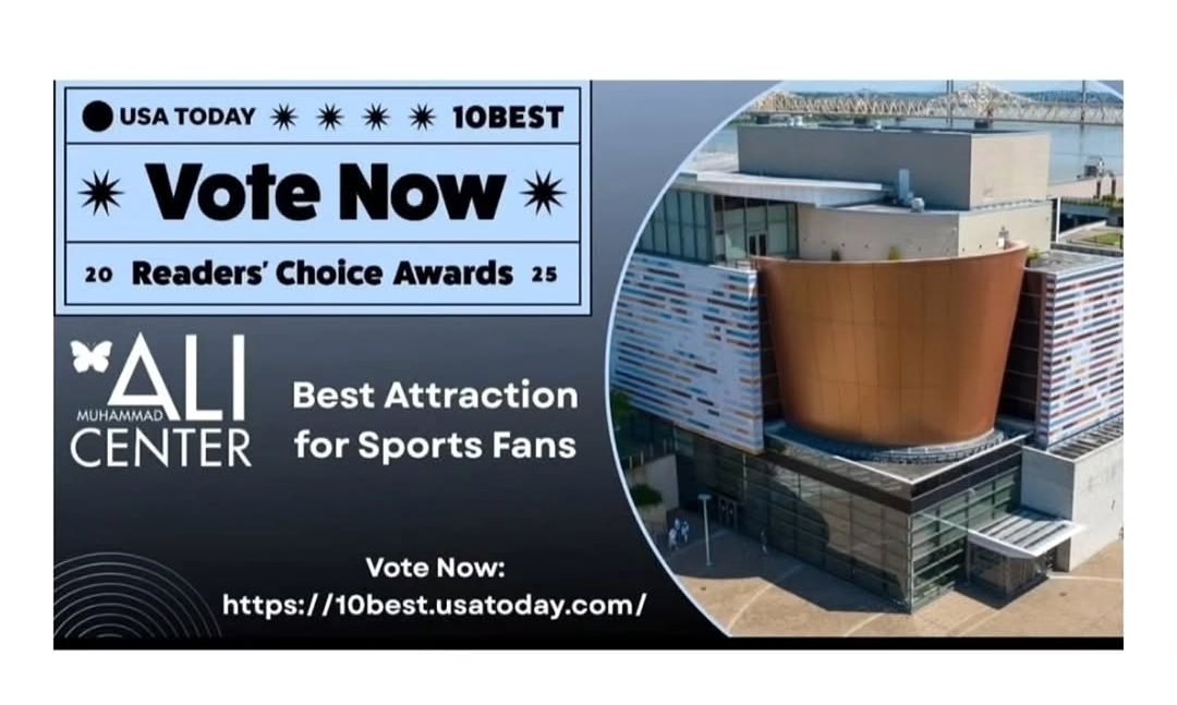 Muhammad Ali MUESUEM <a href="/AliCenter/">Muhammad Ali Center</a> has Nominated in <a href="/USATODAY/">USA TODAY</a>  <a href="/10Best/">USA TODAY 10Best</a> Readers' Choice Awards for Best Attraction for Sports Fans, and we need your help to bring home the gold!🏅 
Cast your vote here every day through August 18: bit.ly/3TTyiXg