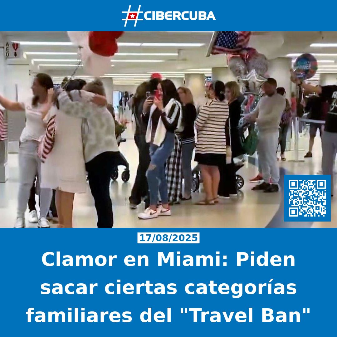 Clamor en Miami: Piden sacar ciertas categorías familiares del "Travel Ban"

Leer más: shrlnk.org/noticias/2025-…