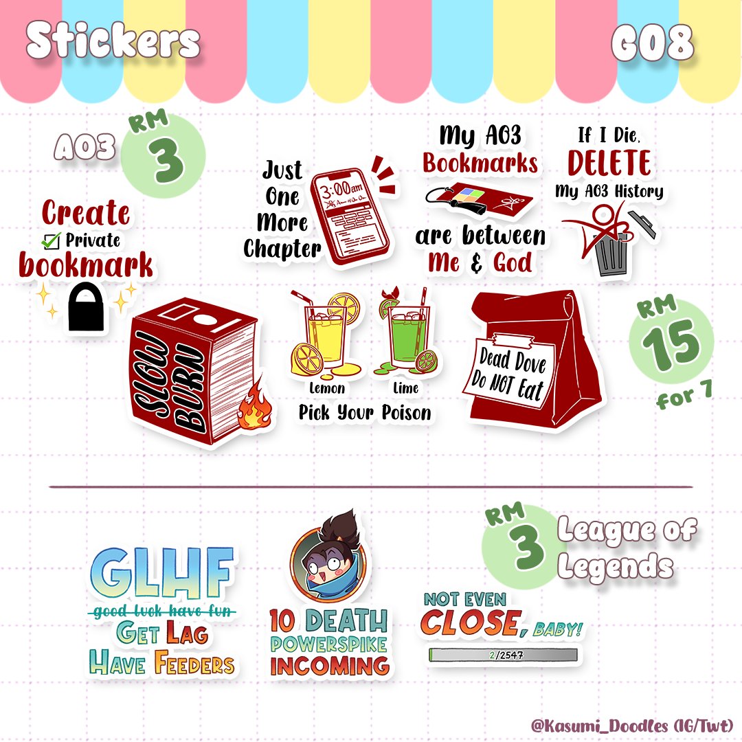 [1/3] Catalogue for AMG! Boothing with my friends with all sorts of goodies including stuff for the FF14 Stamp Rally <3

Fandoms:
-Genshin
-Arcane/League of Legends
-AO3 (??)
-Originals
#animangaki #amg2025 #animangaki2025 #animangakicatalogue2025