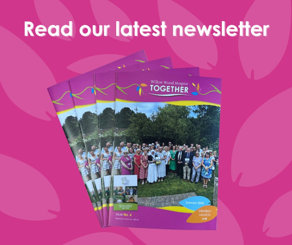 𝐎𝐮𝐫 𝐥𝐚𝐭𝐞𝐬𝐭 𝐓𝐨𝐠𝐞𝐭𝐡𝐞𝐫 𝐧𝐞𝐰𝐬𝐥𝐞𝐭𝐭𝐞𝐫 𝐢𝐬 𝐨𝐮𝐭 𝐧𝐨𝐰!

You can pick up a paper copy at the Hospice and in our shops, or read our digital version here:
➡️ willowwood.org.uk/newsletters/