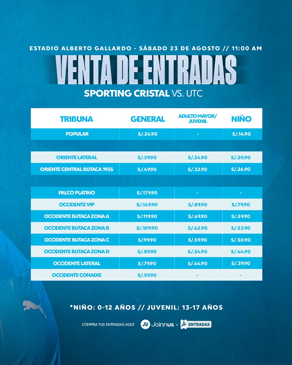 ClubSCristal's tweet image. ¡𝗤𝘂𝗲 𝗲𝗹 𝗚𝗮𝗹𝗹𝗮𝗿𝗱𝗼 𝘀𝗲𝗮 𝘂𝗻𝗮 𝗳𝗶𝗲𝘀𝘁𝗮ⵑ 🏟️🎉

👉 Ven a alentar a la Celeste este sábado, compra tu entrada aquí: bit.ly/SC-vs-UTC

#FuerzaCristal