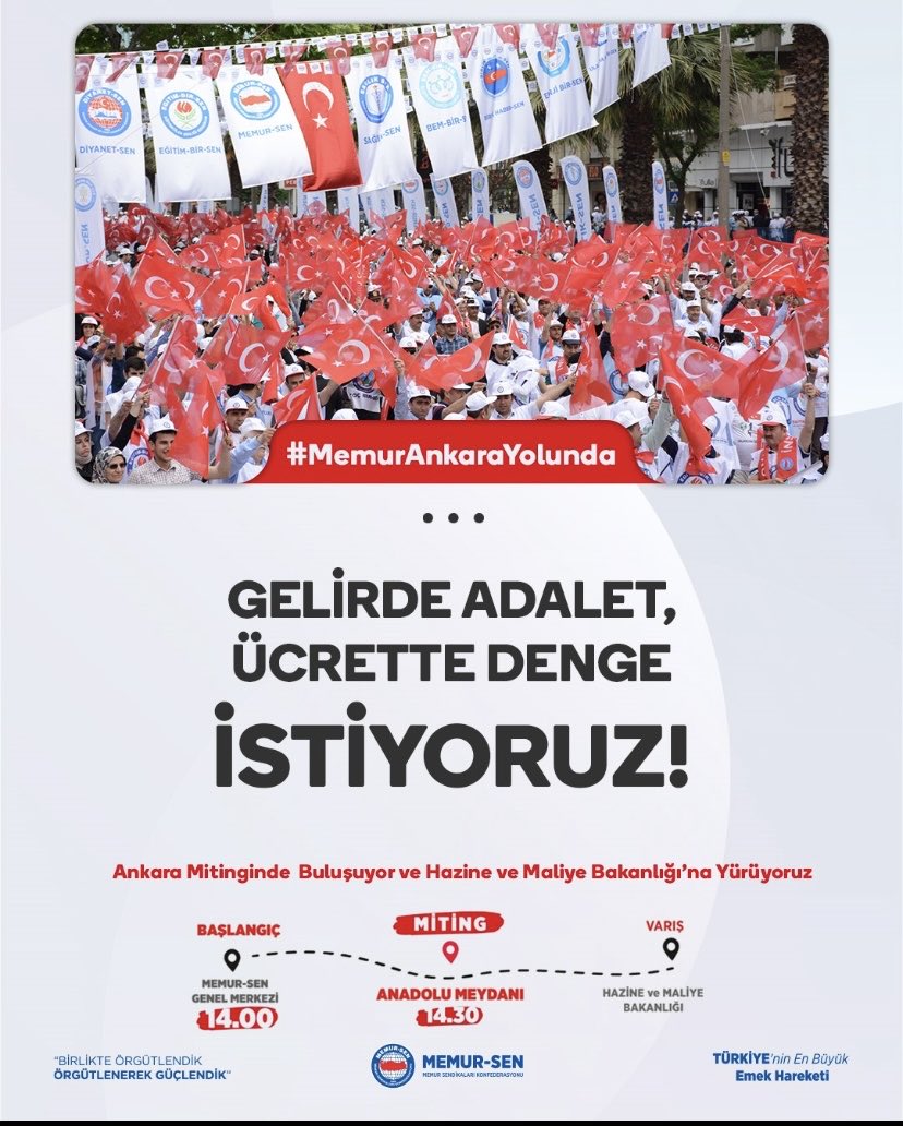 Ocersit36's tweet photo. Çalışanın Alın Teri Üzerinden Tasarruf Olmaz  #MemurAnkaraYolunda https://t.co/4WOzb5pfPf