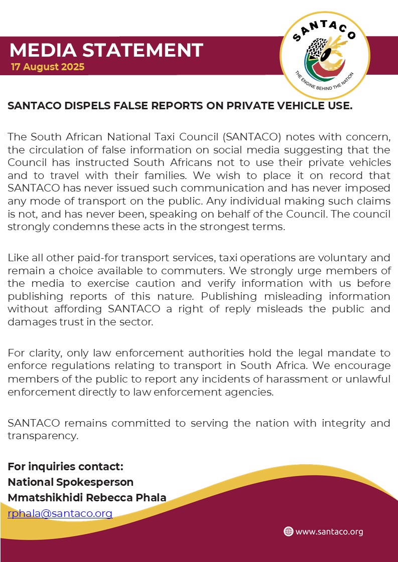 EversonLuhanga's tweet photo. The victim of the taxi drivers' behavior posted about this incident earlier today, Sunday, August 17, around midday. Meanwhile, SANTACO has hit back at false social media claims saying it banned private car use. The council insists it never made such orders and condemned those spreading fake news.