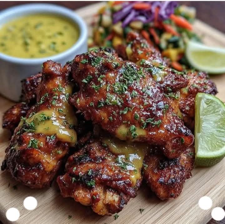 🥭🌶🍗 Mango Habanero Chicken Wings
📋 Ingredients (Serves 4)

For the Wings:

1 kg (2.2 lbs) chicken wings 🍗

1 tbsp olive oil 🫒

1 tsp salt 🧂

½ tsp black pepper 🌑

1 tsp garlic powder 🧄

1 tsp paprika 🌶

For the Mango Habanero Sauce:

1 large ripe mango, peeled &amp; diced