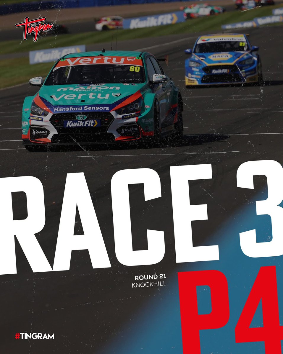 Race Three Result 🏁 #EXCELR8Motorsport #TeamVERTU #BTCC #Knockhill