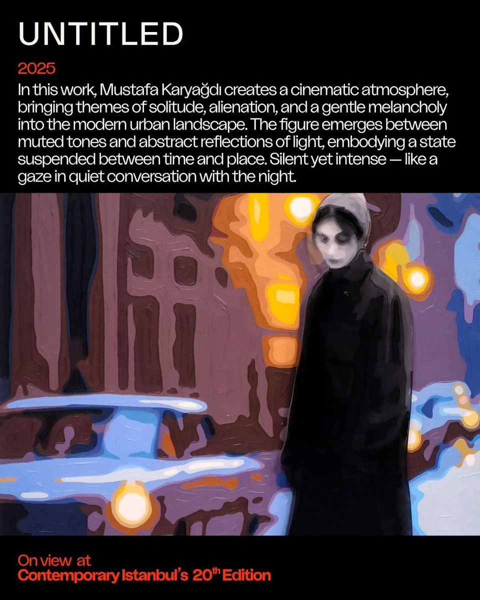 Contemporaryist's tweet photo. 𝐌𝐞𝐞𝐭 𝐭𝐡𝐞 𝐚𝐫𝐭𝐢𝐬𝐭: Mustafa Karyağdı
In this work, Mustafa Karyağdı evokes a cinematic stillness where solitude, alienation, and gentle melancholy meet the contemporary urban landscape.
On view at #CI20th between 24-28 September.
Courtesy of @PiramidSanat https://t.co/dFfjIdkUBA