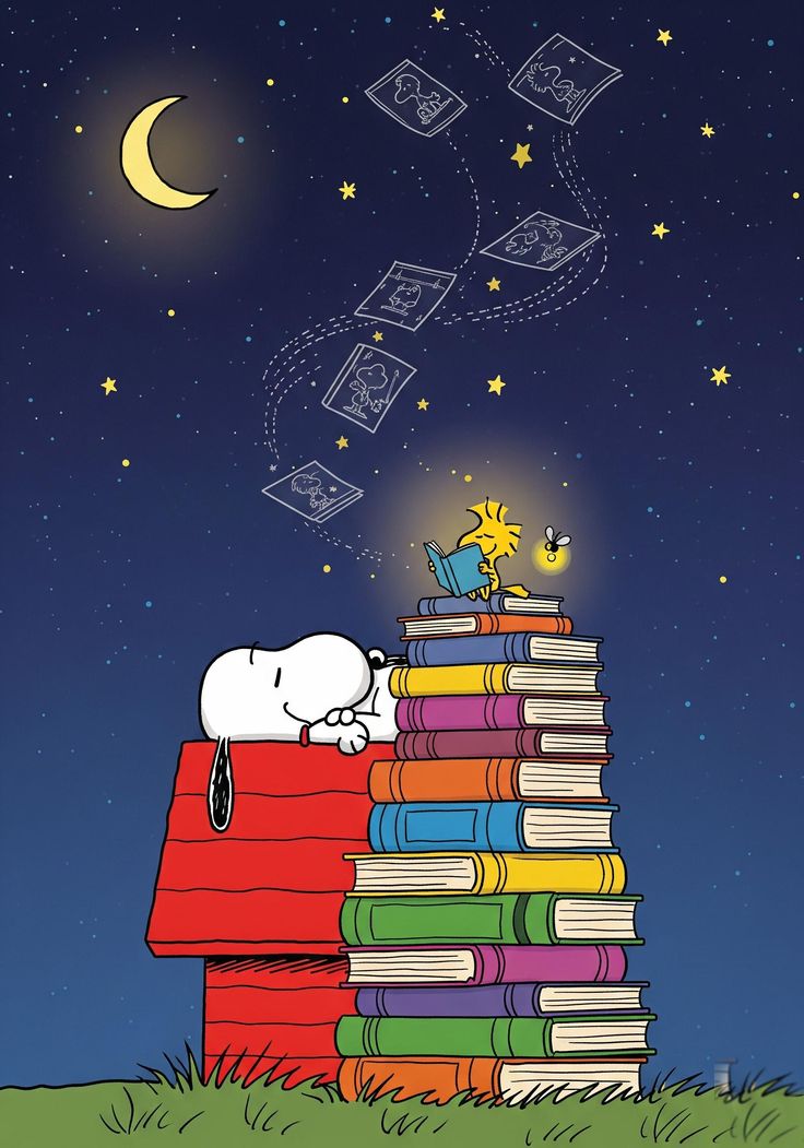 Reading snoopy and Woodstock