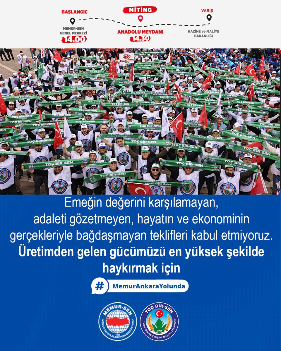 Mitingde Buluşuyoruz.

#MemurAnkaraYolunda