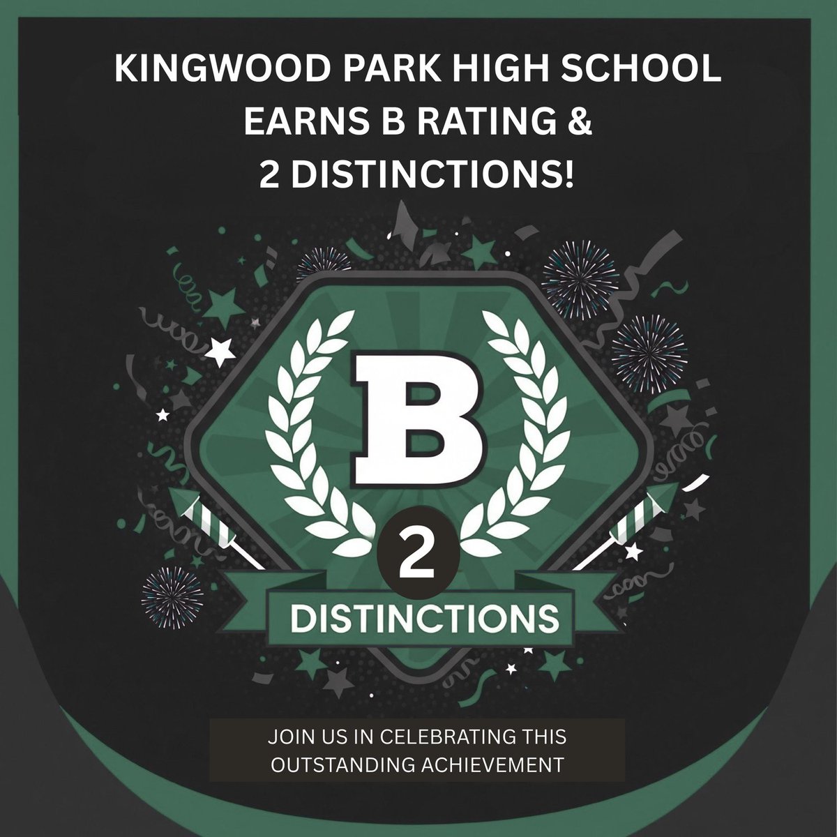 We Keep Getting Better! Proud to announce our TEA B rating with 2 distinctions! This is our best performance in years and we are already working to keep improving for this year. Shoutout to our students, teachers, parents &amp; community. We are Better Together! #WeAreKPark