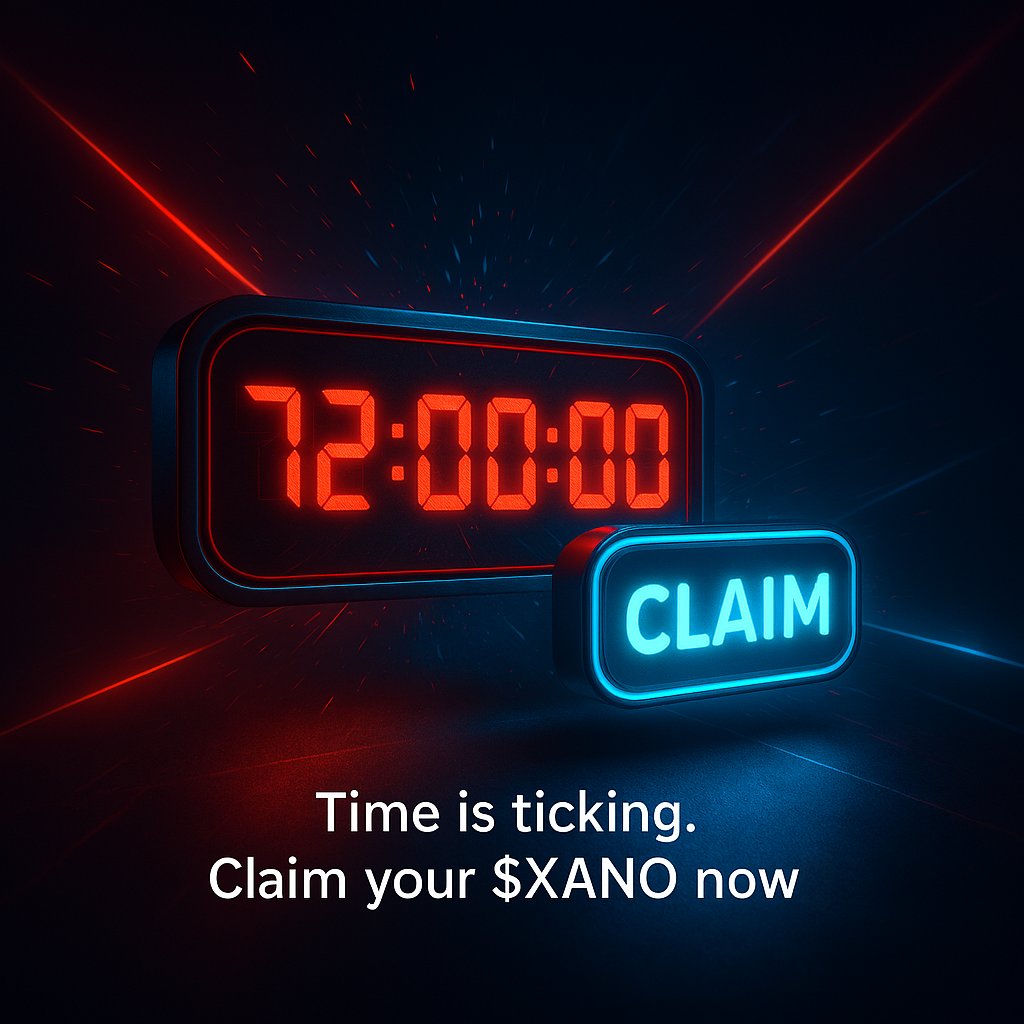 XanoPay's tweet photo. ➡️ Claim button activated, You have 72 hours to claim your $XANO tokens.  

Hit the glowing CLAIM button now to secure your share, protect liquidity, and power our next phase.  

‼️ Make sure you have an additional 35% of your total investment in Solana to complete the Calim process without any problems.

👉  Claim Link: https://t.co/d1ssNd9fTy

#XanoPay #XANO #ClaimYourTokens #Crypto #Blockchain