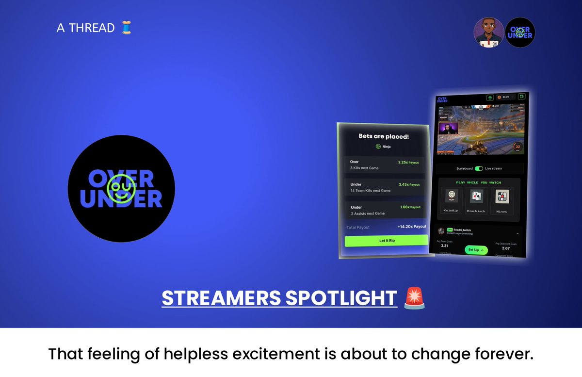 the_web3maven's tweet image. Why still betting on boring esports tournaments while the real action is on Twitch? The true grind is with live streamers.

@playwithOU lets you wager on live gameplay moments that hit different. 

Want to turn epic streams into epic wins?

Join the vibe and cash in! #PlayWithOU