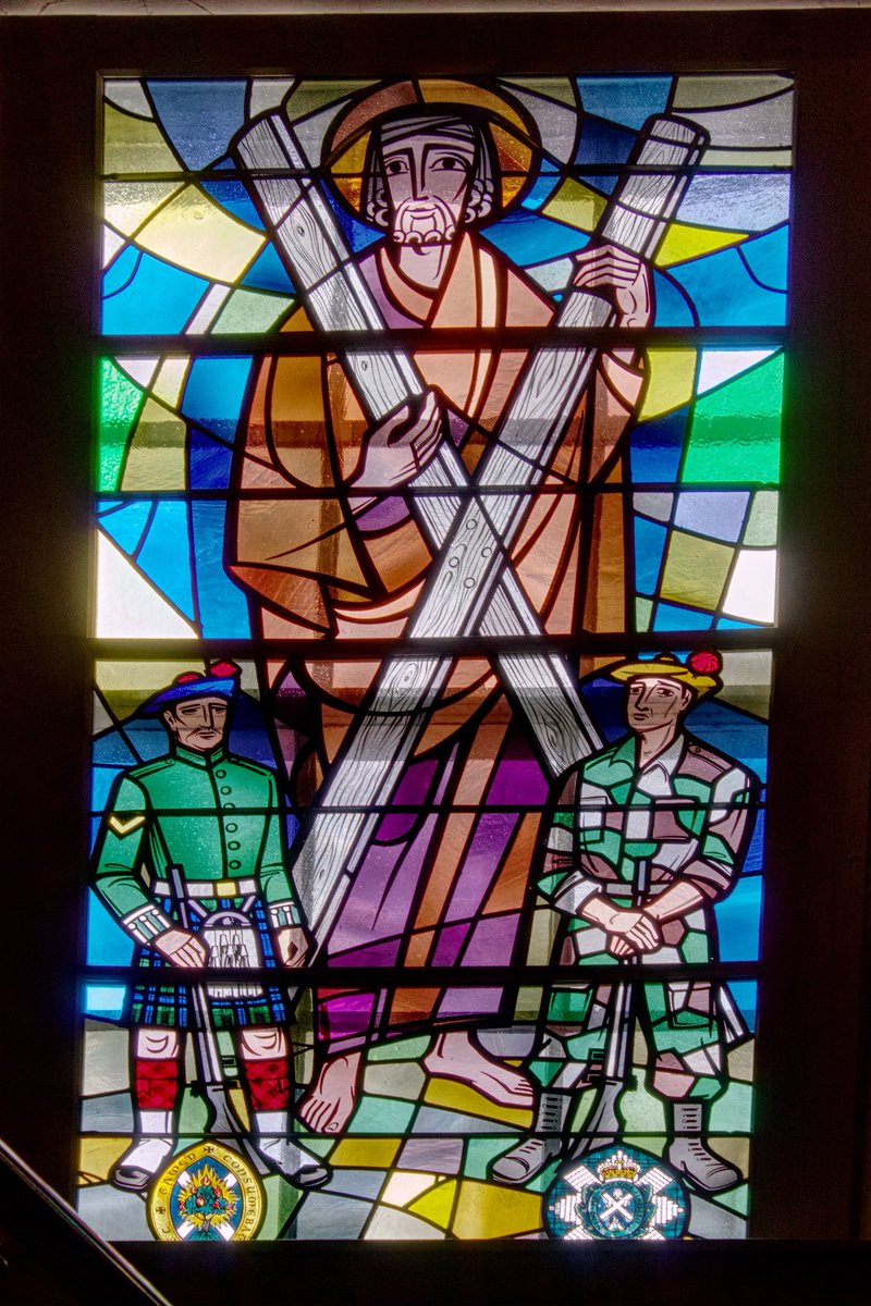 woodiechef's tweet photo. May as well end the week with St Andrew from the Black Watch Regimental Museum here in Perth. 
#AlphabetChallenge #WeekGforGlass #StainedGlassSunday https://t.co/CJUCyas2HF
