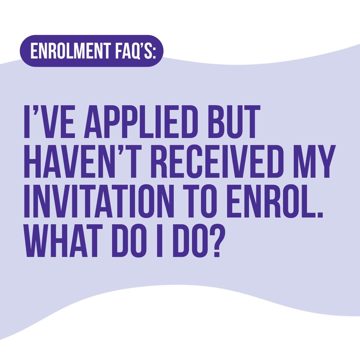 💜 Enrolment FAQ's  💜

“I’ve applied but haven’t received my invitation to enrol. What do I do?"

Don't worry! If you have applied for a course at B&amp;FC and have not received an invitation, call our Admissions Team on 01253 504322 and they will arrange an appointment for you! 😎