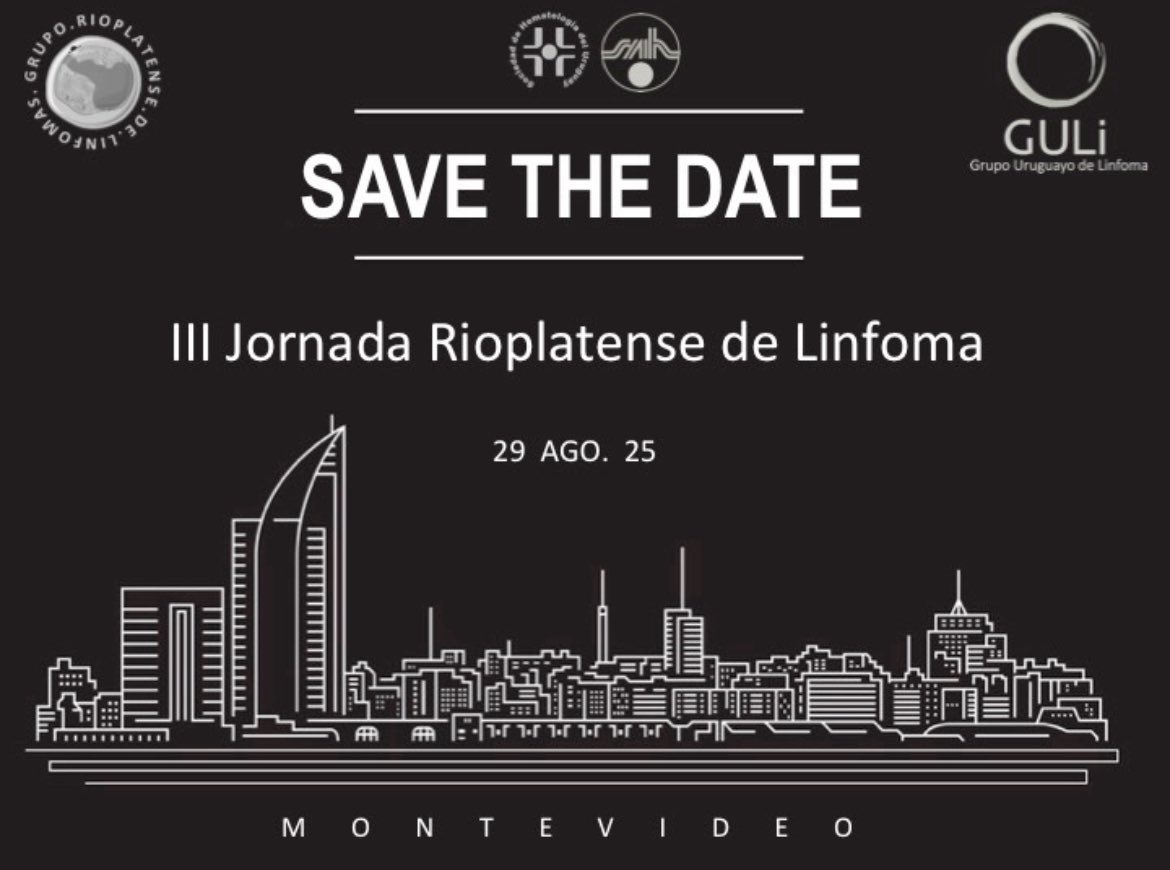 Gimenads's tweet photo. Los esperamos en la III Jornada Rioplatense de Linfoma! @GUruguayLinfoma @VictoriaIrigoin @CaroOliverMD @SabrinaRanero @laura_korin @silcugliari @jtruccohemato https://t.co/oI9WqAZPUw