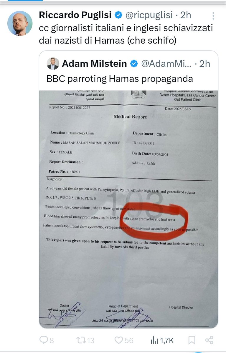 Ecco quello che non leggete mai nei profili della grancassa sionista. Arriverà il domani in cui negheranno tutto. #complici #scortamediatica #icc #starvation #letaidin