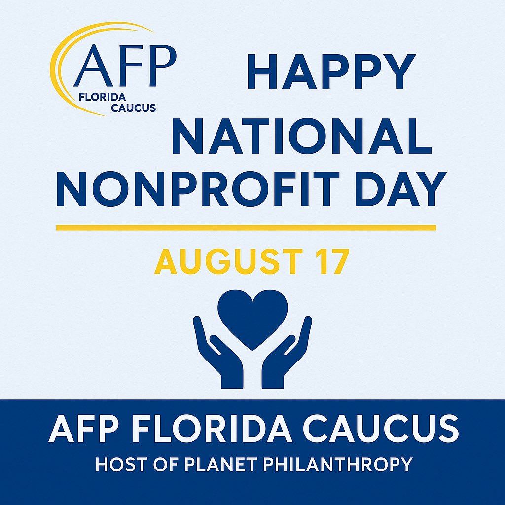 Happy #NationalNonprofitDay! 
Today, we celebrate the heart of philanthropy—our nonprofit organizations and the dedicated professionals, volunteers, and supporters who make lasting change in communities across Florida and beyond. 
#PlanetPhilanthropy