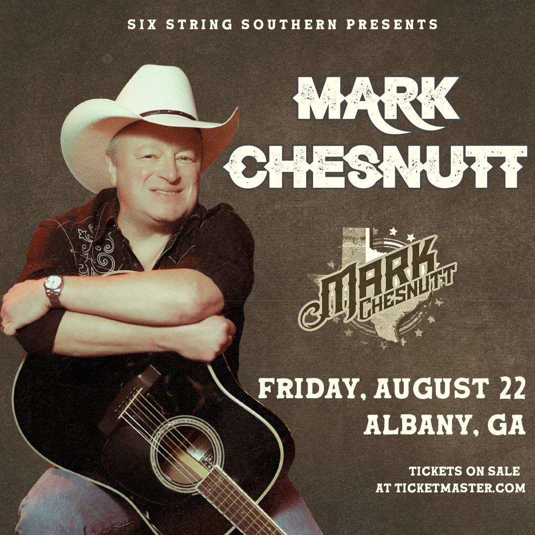𝑰 𝑱𝒖𝒔𝒕 𝑾𝒂𝒏𝒕𝒆𝒅 𝒀𝒐𝒖 𝒕𝒐 𝑲𝒏𝒐𝒘…

Mark Chesnutt is live at the Albany Municipal Auditorium THIS FRIDAY, August 22 at 7:30 PM! 🎤

📅 August 22
📍 Albany Municipal Auditorium  
⏰ 7:30 PM
🎟️ ticketmaster.com/mark-chesnutt-…